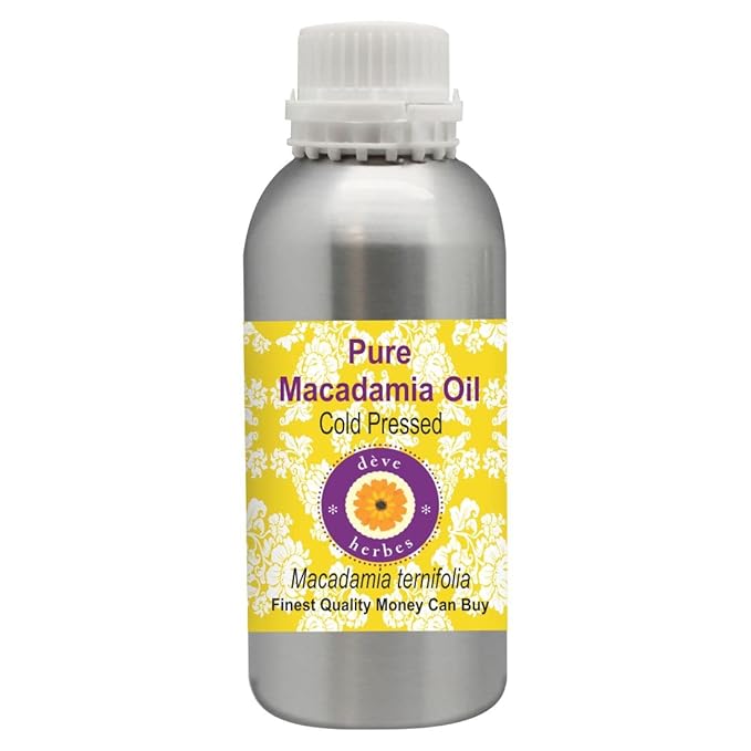 Deve Herbes Pure Macadamia Oil (Macadamia ternifolia) Cold Pressed 300ml (10 oz)