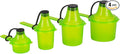 The Scoopie Supplement Container, Scoop, and Funnel System for Pre Workout Powder and Protein, Spill Proof Holder Dispenser, Gym and Shaker Bottle Travel Accessory, 4 Pack, GREEN (15cc 30cc 60cc 90cc)