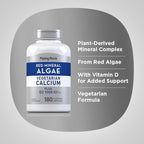 Piping Rock Red Mineral Algae | Vegetarian Calcium | 180 Capsules | Plant Based Plus Trace Minerals | Plus D3 1000 IU | Non-GMO, Gluten Free Supplement