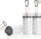Accmor 3 Pcs Protein Powder Container to Go with Funnels Stand, 4 Compartments Stackable Protein Powder Dispenser for Workout, Fitness, Travel