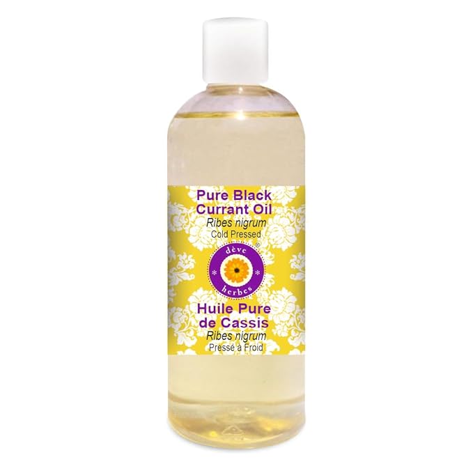 Deve Herbes Pure Black Currant Oil (Ribes nigrum) Cold Pressed 200ml (6.76 oz)