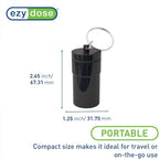 EZY DOSE Keychain Pill Case, Medicine Planner, Vitamin Organizer Box, Daily Planner, Safe for Money & Travel Items, Stainless Steel, Small, Color May Vary, BPA Free