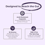 NutriZing Vegan Probiotics for Digestive Health - 30 Billion CFU & 16 strains - Bifidobacterium & Lactobacillus Probiotics for Men & Women - Delayed Release Probiotic Gut Health Supplement
