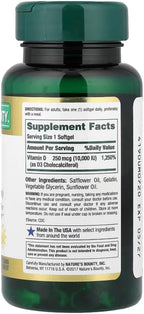 Nature's Bounty, Ultra Strength D3-10,000 IU, 72 Softgels (2pack)