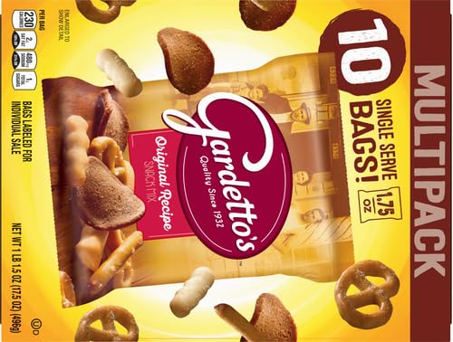 Gardetto's Original Recipe Snack Mix, Crunchy Breadsticks, Pretzels & Roasted Rye Chips, Kosher Snacks Multipack Single Serve Bags Individually Wrapped Party & Family Pack-17.5oz Bulk Box (Pack of 20)