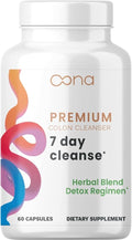 7 Day Advanced Colon Cleanse, Prebiotics & Natural Herbs, Supports Detox & Gut Flora for Women & Men, with Cascara Sagrada, Black Walnut Hulls & Black Cohosh, 60 Capsules 1-2 Daily | 7 Day Cleanse