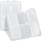 FYY Daily Pill Organizer/ Case, 7 Compartments Portable, [Folding Design] Large Travel Pill Box for Purse Pocket to Hold Vitamins,Cod Liver Oil,Supplements and Medication-Clear