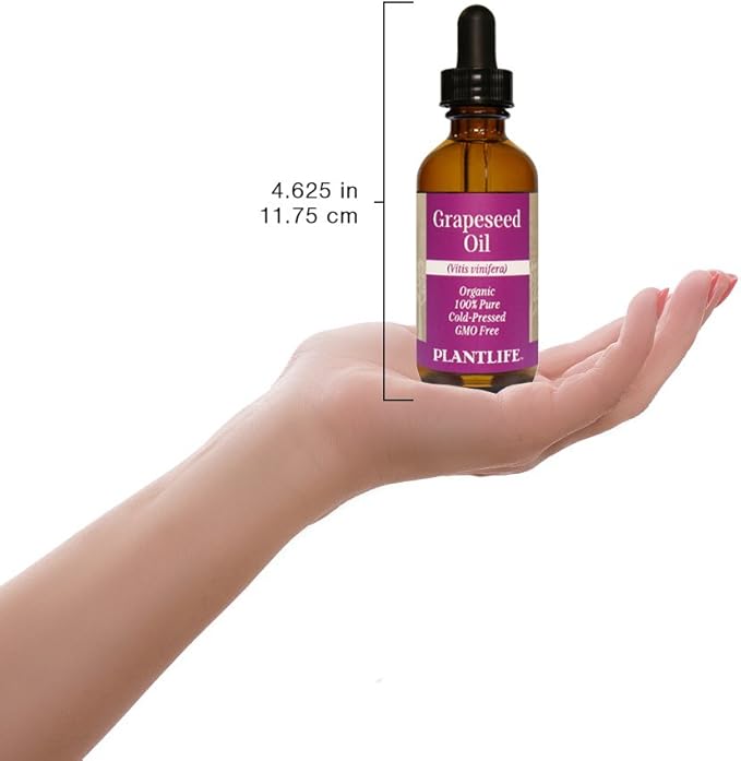 Plantlife Grapeseed Carrier Oil - Cold Pressed, Non-GMO, and Gluten Free Carrier Oils - For Skin, Hair, and Personal Care - 2 oz