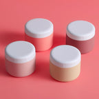 Kuangre Travel Containers for Toiletries, Silicone Cream Jars BPA-Free, Leak-proof 3oz Travel Size Containers, Portable Size Silicone Jars with Lid for Cosmetic Face Hand Body Cream (4 Pack)
