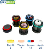 EZY DOSE Stackable Weekly (4-Day) Pill Organizer, Detachable Multiday Medication & Vitamin Organizer Box with Color-Coded Compartments, Portable Daily Planner Case for Home and Travel, 5.5" Tall