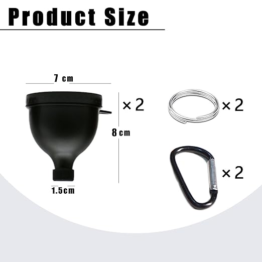 2 Pack Protein Powder Container to Go - Mini Funnel with Keychain and Keyring, Water Bottle Funnel for Shakers (100ml)