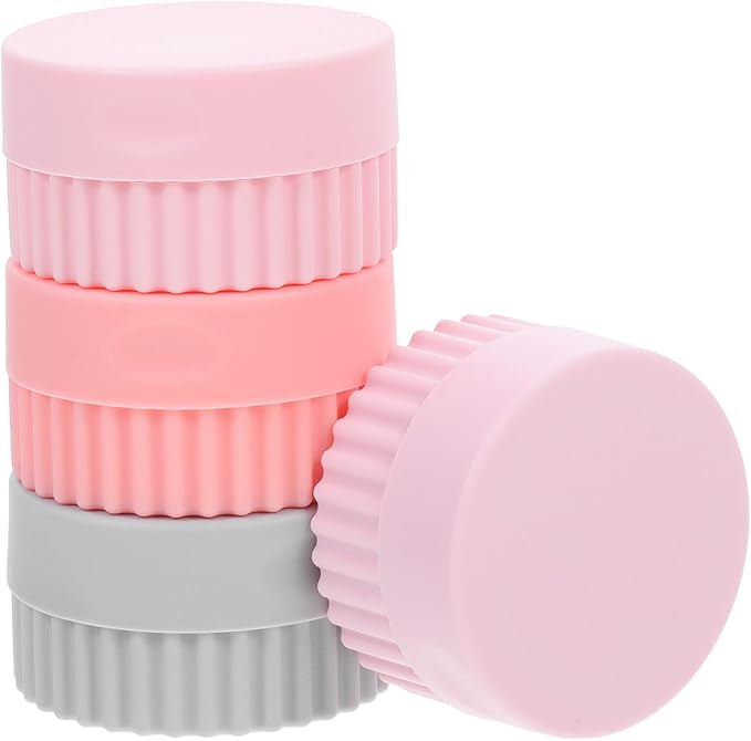 Veemoon 4pcs Silicone Travel Pill Organizer, Small Portable Medicine Box Set with Leak-Resistant Compartments for Supplements and Medication, Travel Size Pill Container for Daily Use