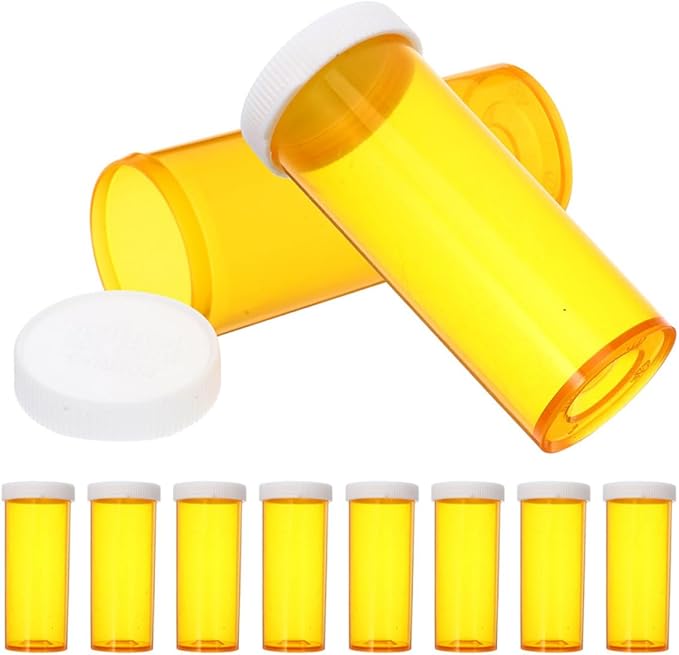 Mipcase 20pcs Small Travel Pill Organizer Portable Plastic Medication Container Empty Vitamins Vials Compact Pill Traveling Bottle for Daily Storage