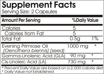 Evening Primrose Oil Concentrate 1000mg ~ 200 Capsules - No Additives ~ Naturetition Supplements
