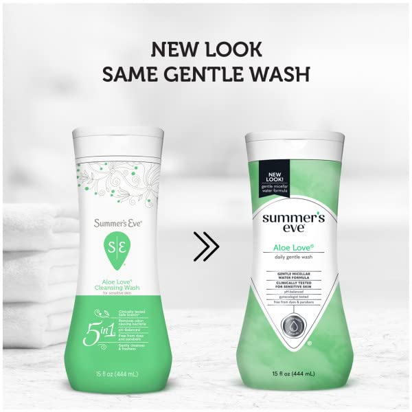 Summers Eve Cleansing Wash 15 Ounce Aloe Love (Sensitive Skin) (444ml) (6 Pack)