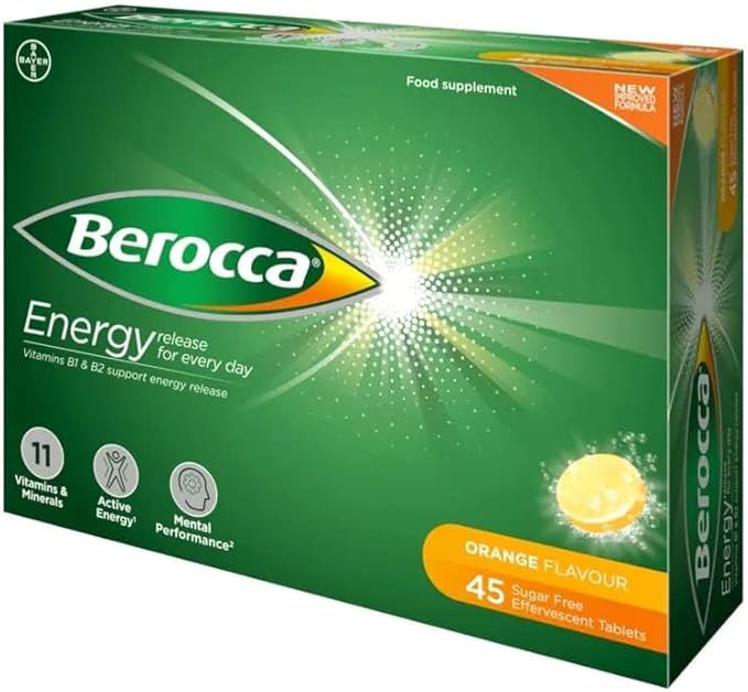 Berocca Orange Effervescent Tablets 45-Count