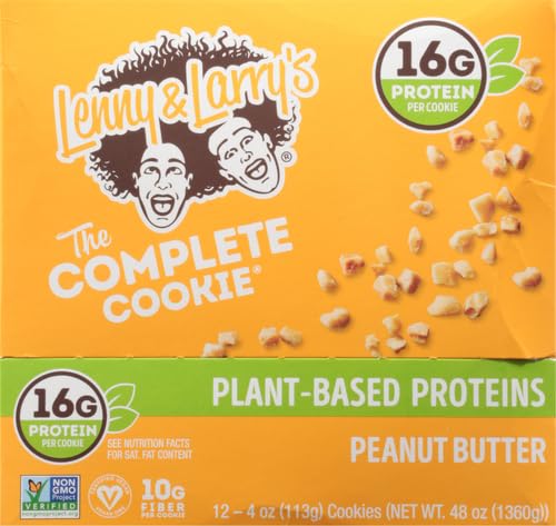 Lenny & Larry's The Complete Cookie, Peanut Butter, Soft Baked, 16g Plant Protein, Vegan, Non-GMO, 4 Ounce Cookie (Pack of 24)