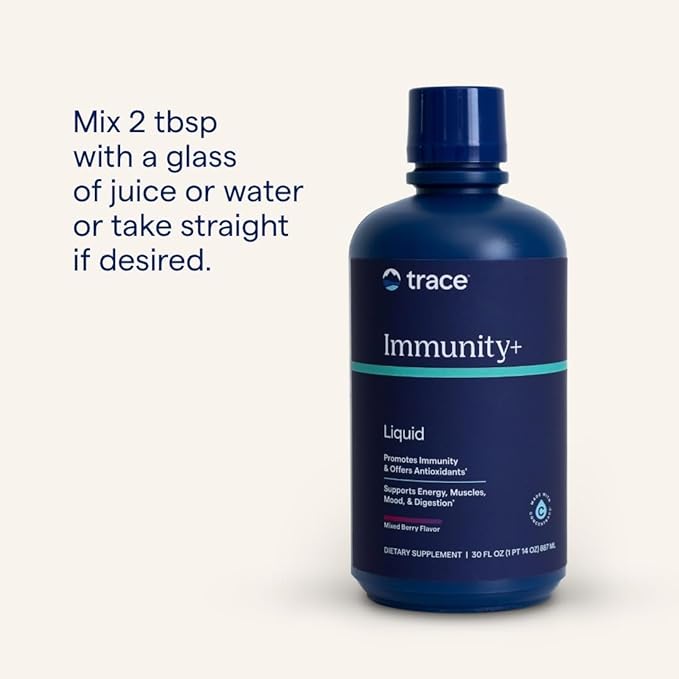 Trace Minerals Immunity+ - Liquid Supplement for Healthy Body & Immune Support - Elderberry Multivitamin - Formulated with Ionic Trace Minerals - Sugar-Free - Mixed Berry - 30 fl oz (30 Servings)