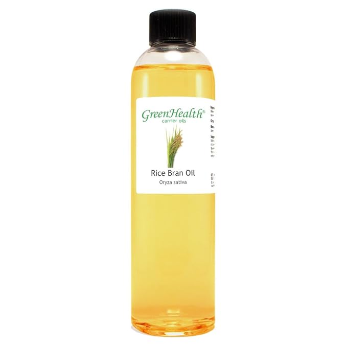 Rice Bran Carrier Oil – 100% Pure, Cold Pressed, 8 fl oz – Clear Plastic Bottle for Skin, Hair, Massage & DIY Blends