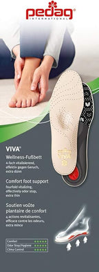 Pedag Viva | Leather Arch Support Inserts | Handmade in Germany | Plantar Fasciitis Relief | Heel Cushion | Activated Charcoal Odor Control | Metatarsal Support Pad | Tan | Men US 13/ EU 46