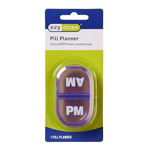 EZY DOSE Daily AMPM Pill Reminder, Colors Vary, 1 Count (Pack of 4)