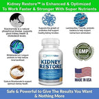 Kidney Restore: Kidney Health Supplement, Kidney Cleanse Detox & Repair Formula by Renal Expert w/Transplant, Fast Detox & Flush w/Renal Vitamins Support Normal Function 30 caps