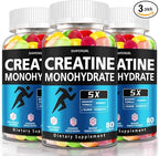 Creatine Monohydrate Gummies for Women and Men - Creatine Supplements with Vitamin B12 for Muscle Gain, Strength, Energy Boost, Sugar Free, Vegan, Flavored Chewable 240 Count