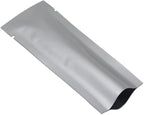 100 Pack 1.57x4.33 inch (Inside Size 1.18x3.94 inch) Heat Seal Sample Pouch Thickened Mylar Foil Bag for Toiletries Travel Packets Single Serving Coffee Powder Condiments Food Storage Containers