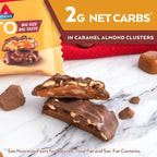 Atkins Caramel Almond Clusters, Gluten Free, High in Fiber, 1g Sugar, 2g Net Carb, Keto Friendly, 20 Count & Endulge Peanut Butter Cups, Dessert Favorite, Low Carb, 0g Sugar, 20 Count
