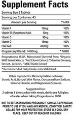 Organic Farm Vitamins Progesterone 5000 - Body glandular System Dietary Supplement, 100% Natural Progesterone Pills - Formula to Balance Hormones - progesterone Supplement, 90 Tablets