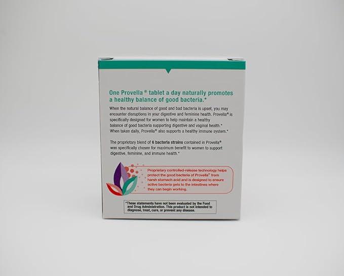 Provella Probiotic Dietary Supplement for Women: Supports Digestive, Feminine, and Immune Health - 30 Tablets