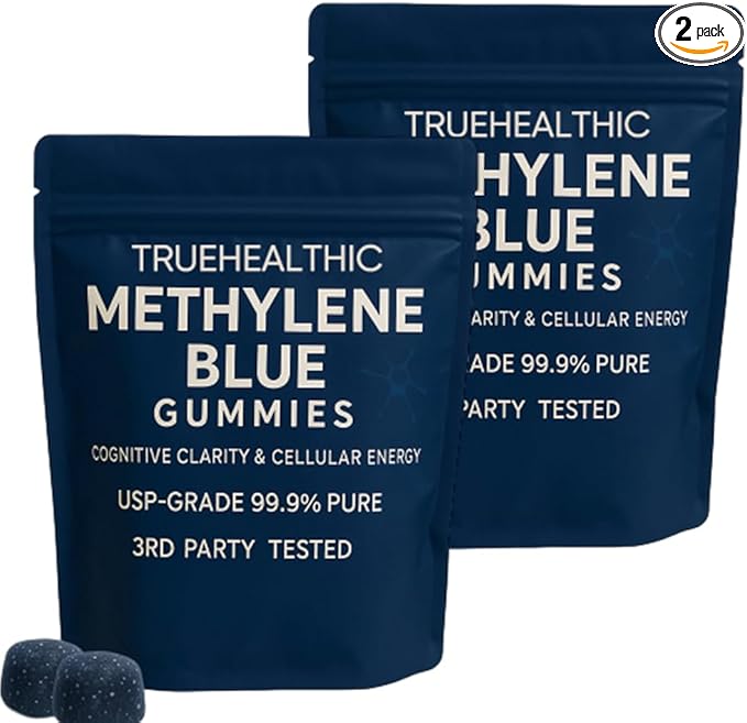 Methylene Blue Gummies, for Cognitive Support & Mental Focus, Clean 5mg of Methylene Blue Per Gummy, 99.9% Pure, Vegan, Non-GMO, 60 Gummies