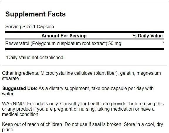 Swanson Resveratrol 50 50 Milligrams 30 Capsules (Pack of 2)