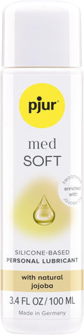 pjur med SOFT, Silicone-Based Personal Lubricant, Lube With Natural Jojoba - 100ml / 3.4 fl.oz