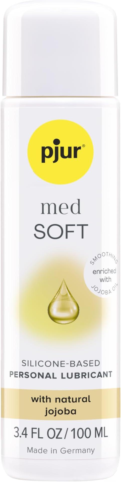 pjur med SOFT, Silicone-Based Personal Lubricant, Lube With Natural Jojoba - 100ml / 3.4 fl.oz