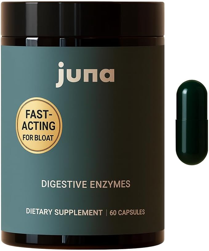 Juna Digestive Enzymes + Probiotic — 3-in-1 Daily Gut Support for Bloat Relief, Smooth Digestion & Microbiome Balance | 15 Enzymes, 5 Probiotics, 8 Botanicals | Vegan, 3rd-Party Tested | 60 Capsules