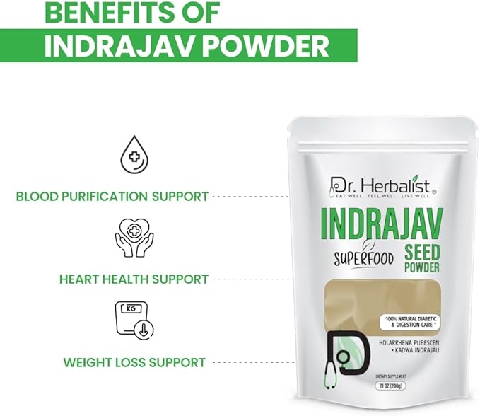Dr. HERBALIST Indrajav Seed Powder 200g (Holarrhena pubescens) | Natural & Pure | Dietary Supplement, Skincare & Aromatherapy | No Additives or Preservatives | Premium Quality Herbal Powder