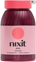 nixit PMS Support Gummies | Chasteberry & Ashwagandha | Vegan | Mixed Berry Naturally Flavoured Supplement | May Help with Relief from Bloating, Cramps, Breast Pain & Mood Swings (60 Gummies)