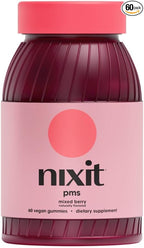 nixit PMS Support Gummies | Chasteberry & Ashwagandha | Vegan | Mixed Berry Naturally Flavoured Supplement | May Help with Relief from Bloating, Cramps, Breast Pain & Mood Swings (60 Gummies)