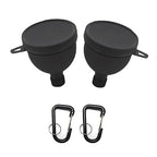 2 Pack Premium Protein Powder Containers - Portable Pre Workout and Protein Funnels for Filling Water Bottles, Shaker Bottles w/Protein Powder,with Sturdy Carabiners