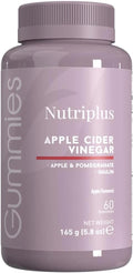FARMASi Nutriplus Apple Cider Vinegar Gummies, Vegan Digestive Support with Vitamin B12 and Folic Acid, Pomegranate Apple Flavor, 60 Gummies, 5.8 oz