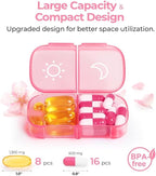 AUVON XL Weekly Pill Organizer 2 Times a Day, AM PM Pill Case with One-Side Large Opening for Easy to Use, Pill Box 7 Day Travel Medication Organizer for Medications, Vitamins, Fish Oils, Supplements