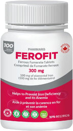 Ferofit - Ferrous Fumarate 300mg (100mg Elemental Iron), Prevents Anemia Due to Deficiency, Iron Supplement for Women & Men, 100 Tablets