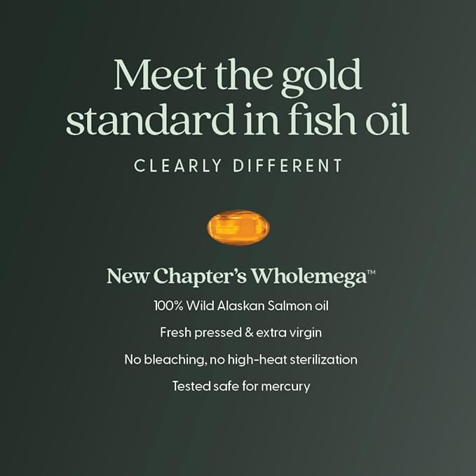 New Chapter Wholemega for Moms Fish Oil Supplement, Tiny Capsules, 2000mg per Serving, Prenatal DHA with Omega-3 + Vitamin D3 for Prenatal & Postnatal Support, 500mg Each - 180 Count