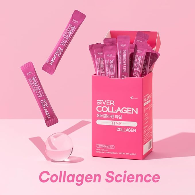 NEWTREE Low Molecular Multi Marine Collagen Peptides Protein Powder Stick for Skin Hair Nail Health & Beauty Type I III Collagen Supplement for Women Men, 30 Packets (Apple Flavor)