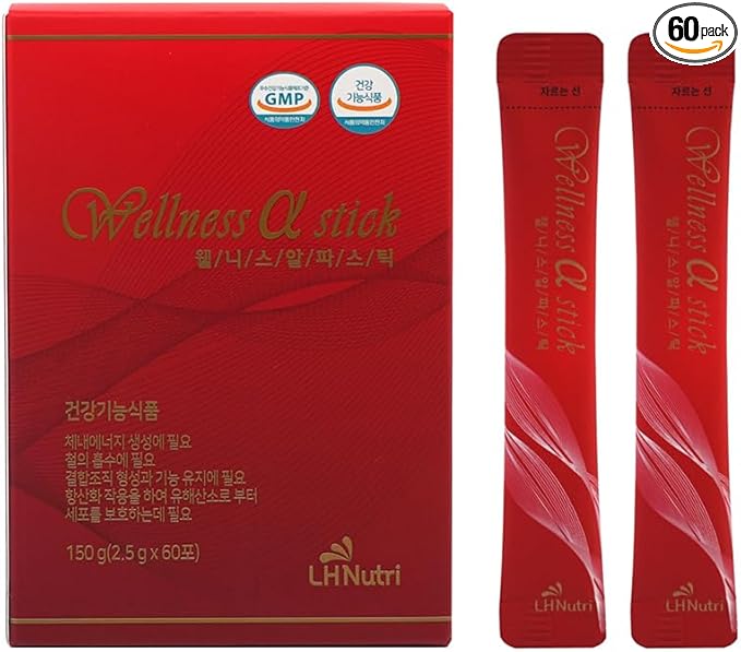 LH Nutri Wellness Alpha - Boost Your Daily Energy with Natural Ingredients | Supports Immune System & Vitality | Sugar-Free Convenient Stick Pack | Dietary Supplement for 2 Month / 60 Sachet