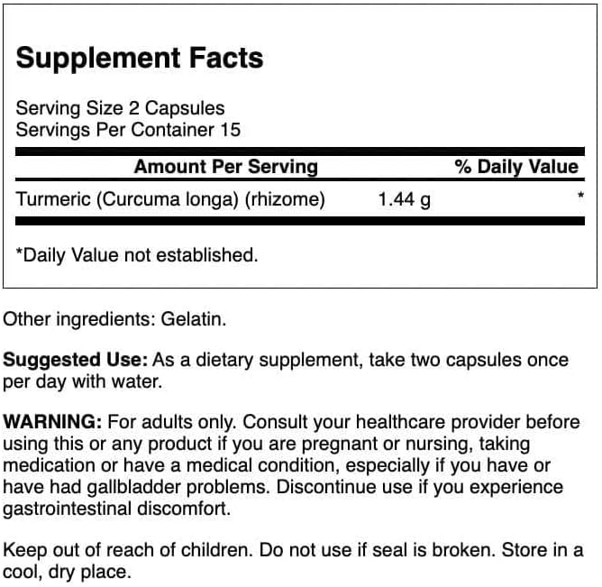 Swanson Turmeric 720 Milligrams 30 Capsules