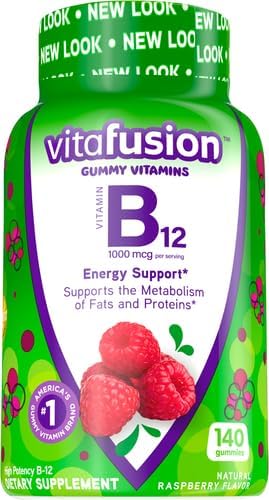 Vitafusion Vitamin B12 Gummy Vitamins for Energy Metabolism Support,Raspberry Flavored,America’s Number 1 Gummy Vitamin Brand,70 Day Supply,140 Count (Pack of 2)