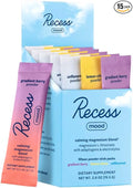 Recess Mood Powder, Magnesium L-Threonate Blend with Passion Flower, L-Theanine, Electrolytes, Magnesium Calm Support Powder Supplement -Sampler Pack, Pack of 15