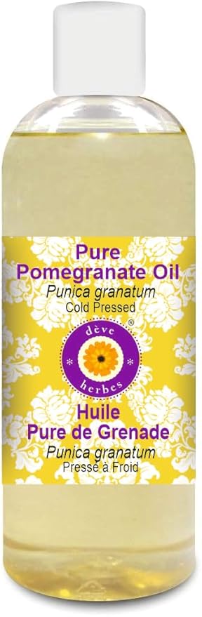 Deve Herbes Pure Pomegranate Oil (Punica granatum) Cold Pressed 200ml (6.76 oz)